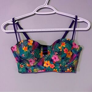 Floral print bathing suit top